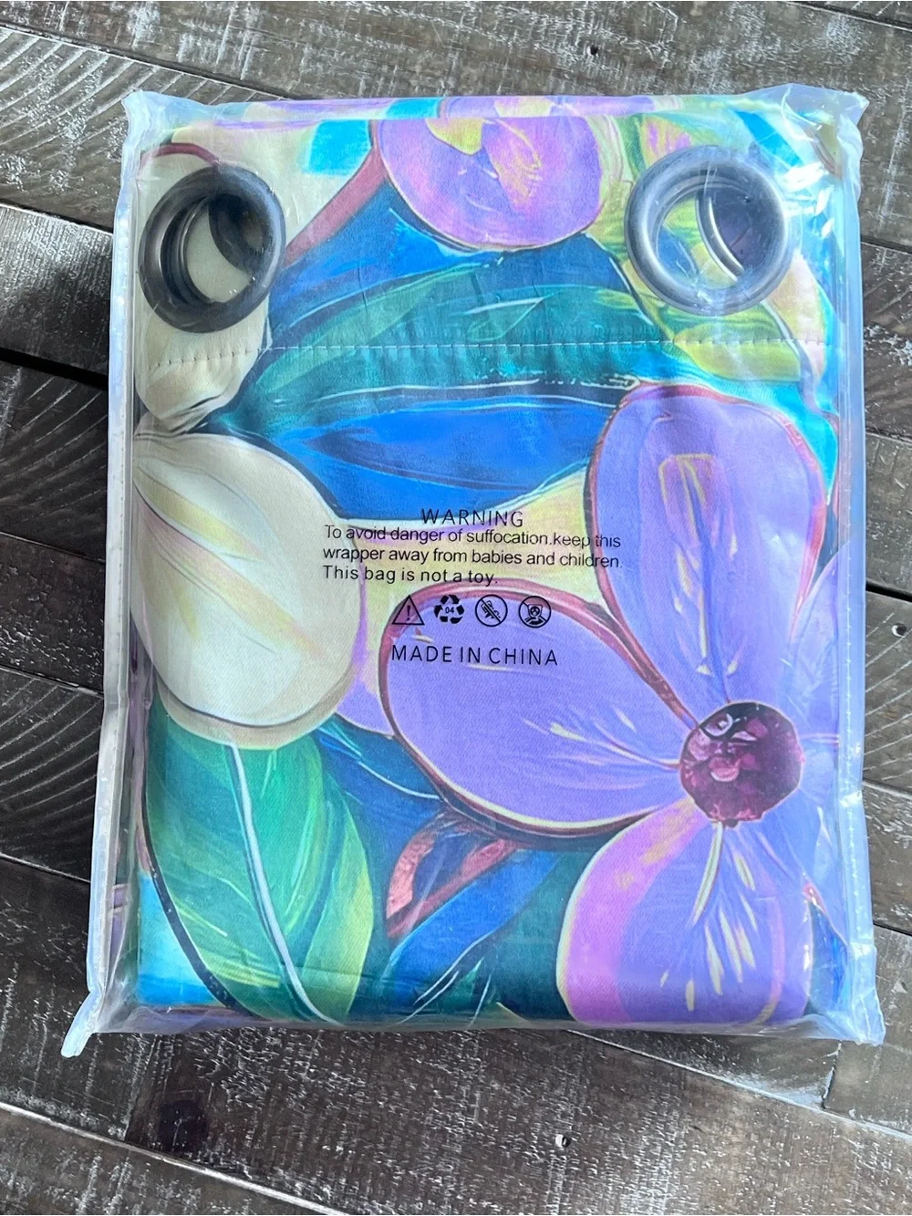 Floral Blackout Drapes in Purple and Multi-Color - Grommet Window Panels-